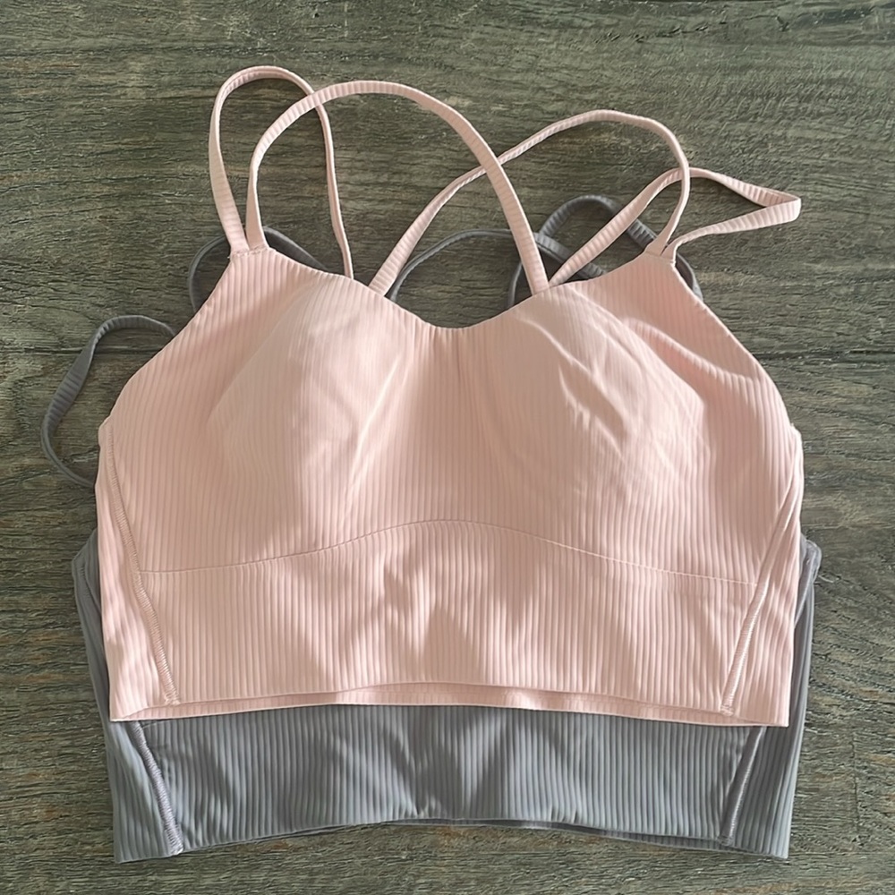 Lululemon BUNDLE ribbed longline like a cloud, lightsupport b/c cup size 8.